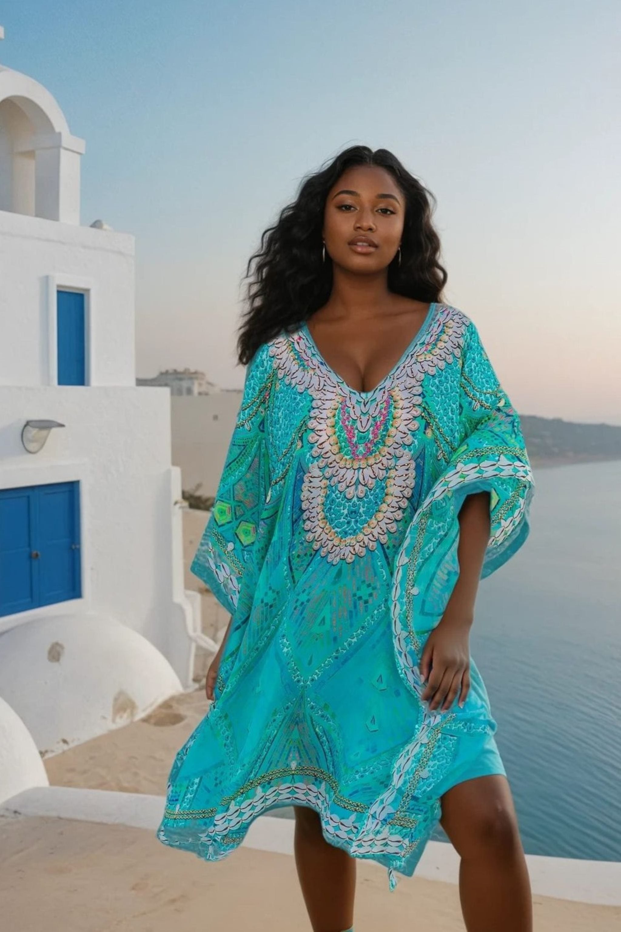 Aqua plus size silk designer beach cover ups by lindsey brown silk resort wear