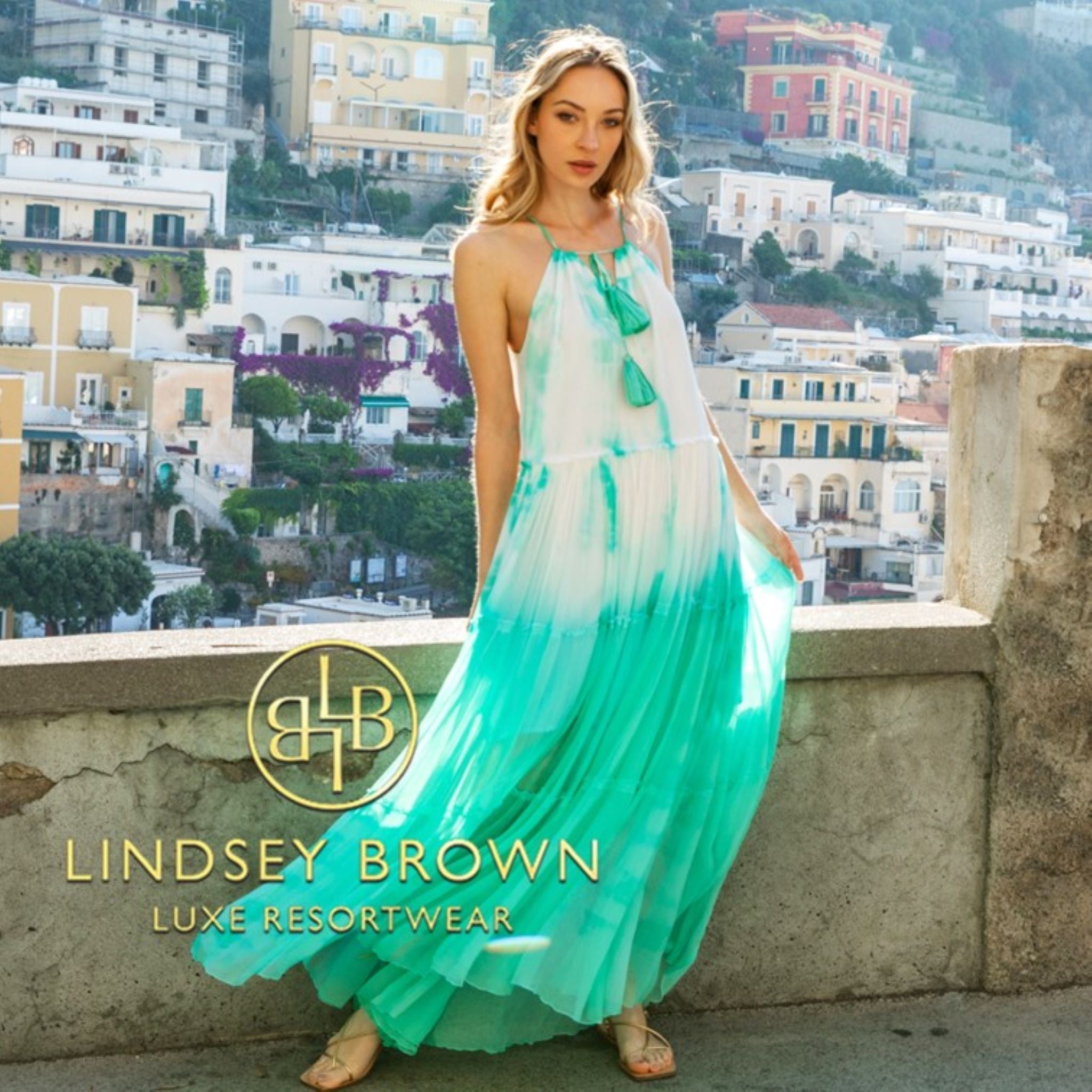 Coral Manson wears Lindsey Brown resort wear